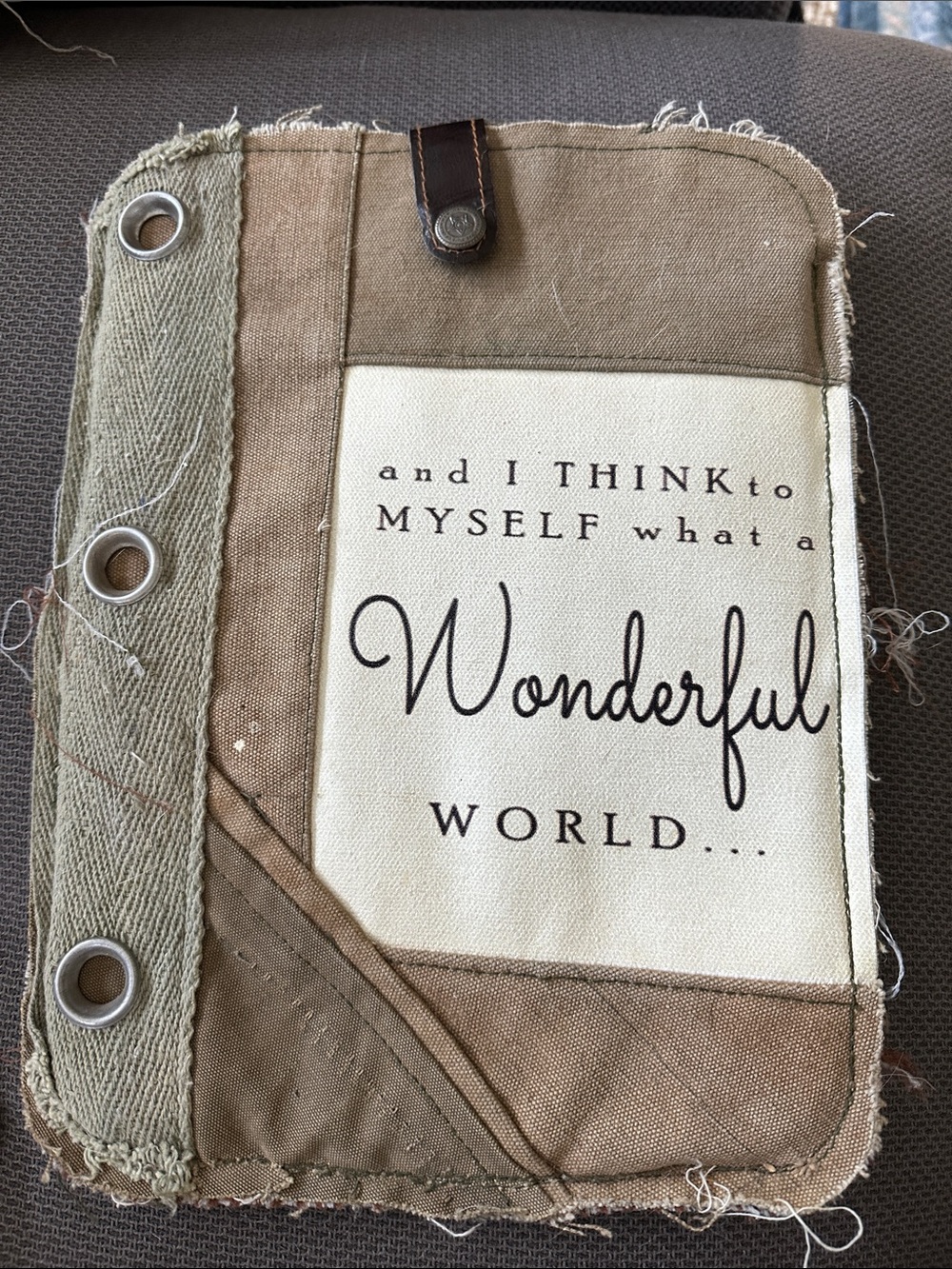 Vintage Addiction Tablet Sleeve - upcycled military tent canvas